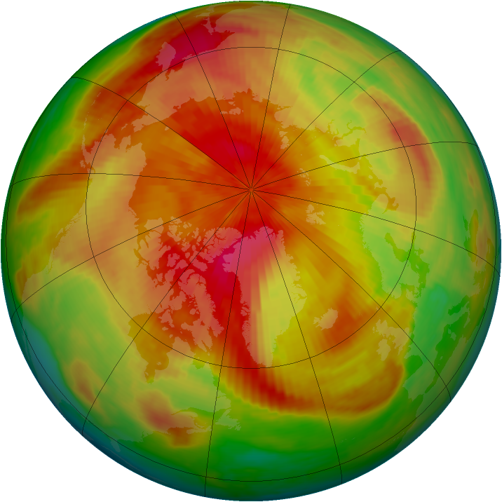 Arctic ozone map for 03 April 1998